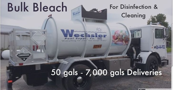 Wechsler Pool Supply has bulk bleach for sanitizing
